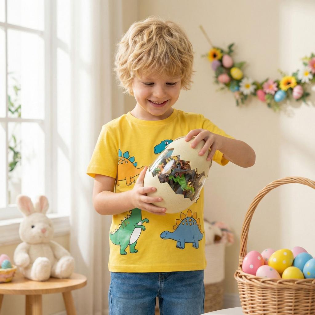 Easter Dino Egg Toy - Hatchable Dinosaur Animal Figures, Surprise Egg With Play Set For Kids & Collectors