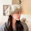 Cloud large version beret hat women's autumn and winter literary and retro painter hat splicing dome showing face small pumpkin hat