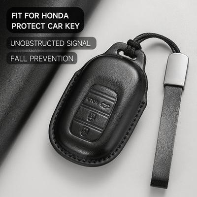 Genuine Leather Car Key Case Cover Key Bag For Honda Civic CRV XR-V Vezel Fit Jazz BRV BR-V City Protect Set Car Accessories