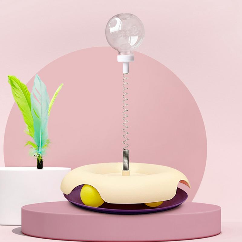 Cat Treat Dispenser Toy Treat Puzzles For Indoor Cats Multifunctional Cat Treat Dispenser Toy Interactive Ball Cat Puzzle Feeder