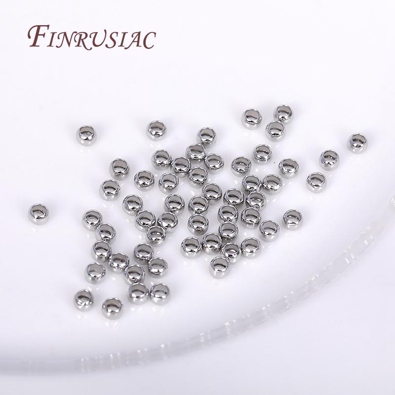 DIY Jewelry Making Supplies 14K/18K Gold Plated Round Crimps Beads,2mm 2.5mm 3mm End Crimp Beads Wholesale