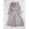 Used CELFORD Long Coat Hood Belted Fur Belt Ribbon Selford Coat