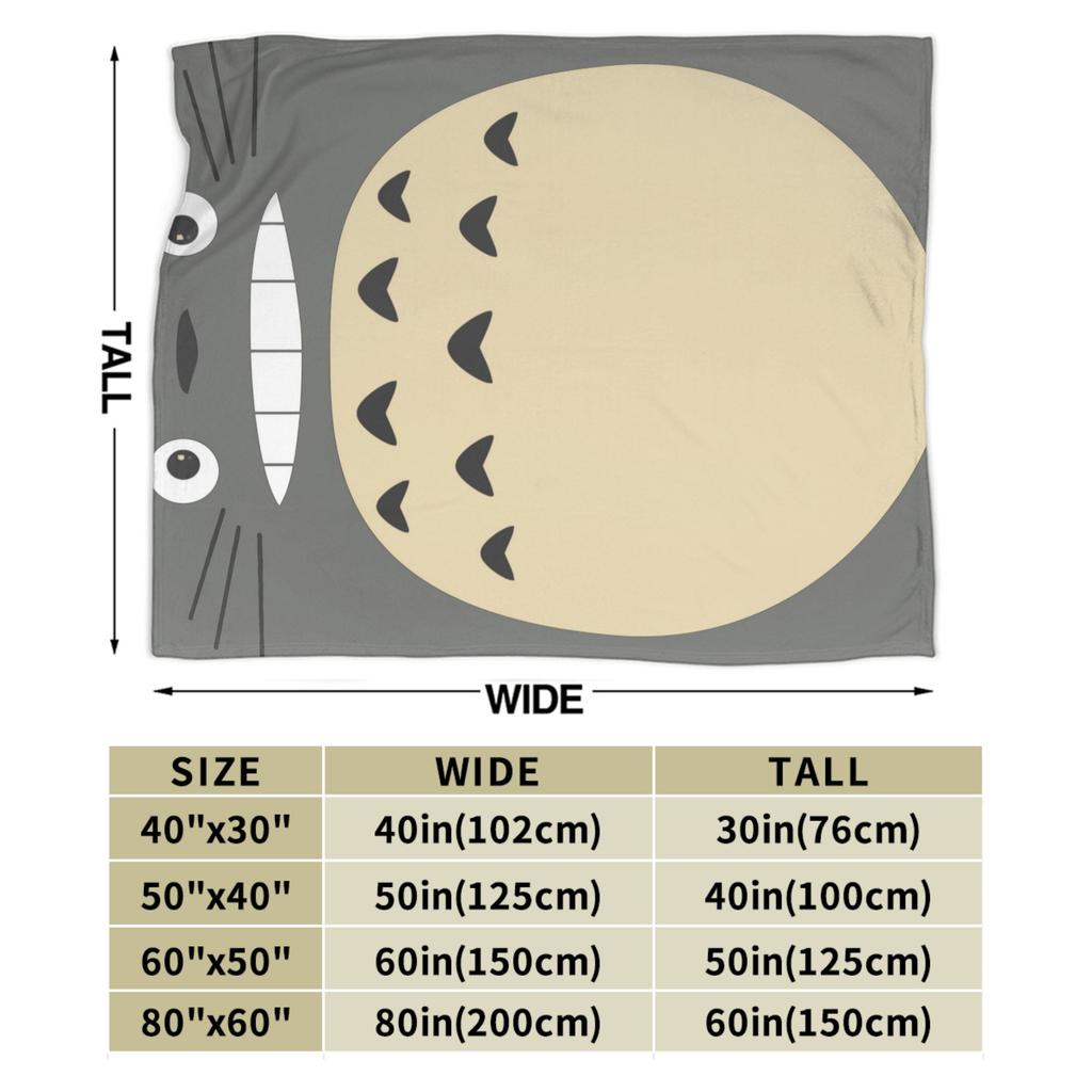 Cute T-Totoros Blanket Super Soft Warm Cartoon Grey Totoro Throw Blankets for Sofa 50x60 Inch Multi-size Bedding Throws