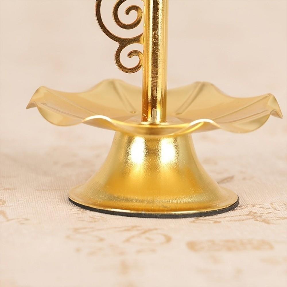 Retro Gold Candle Holder Metal Lotus Lamp Candlestick Flower Stand Tealight Home Ornaments