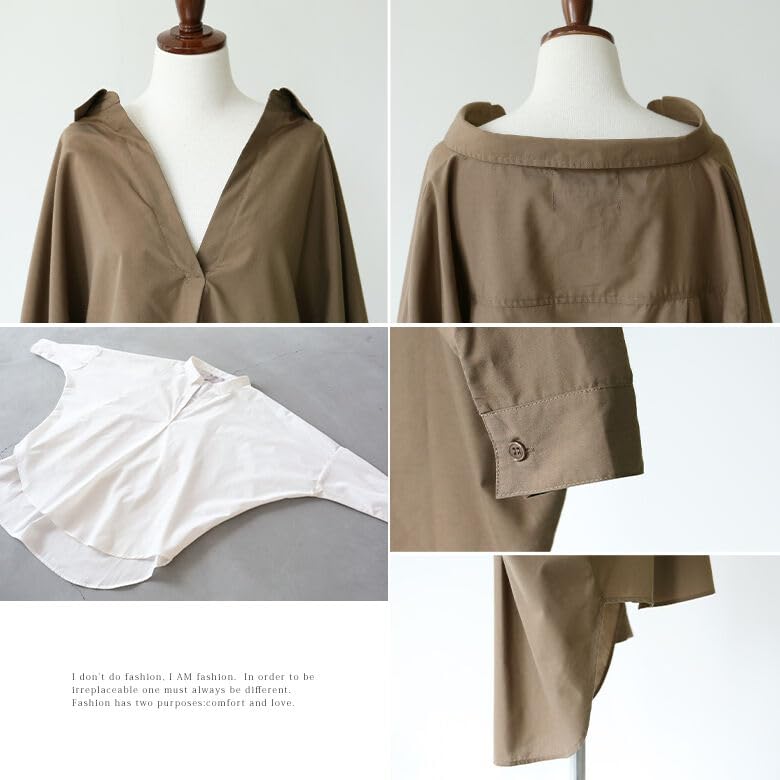 Oshare Walker Neck Silhouette Dolman Skipper Open Perfect for Tan0123 n'OrLABEL [Skipper Shirt] Women's Tops, Blouses, Style, Shirt, Collar, Simple,