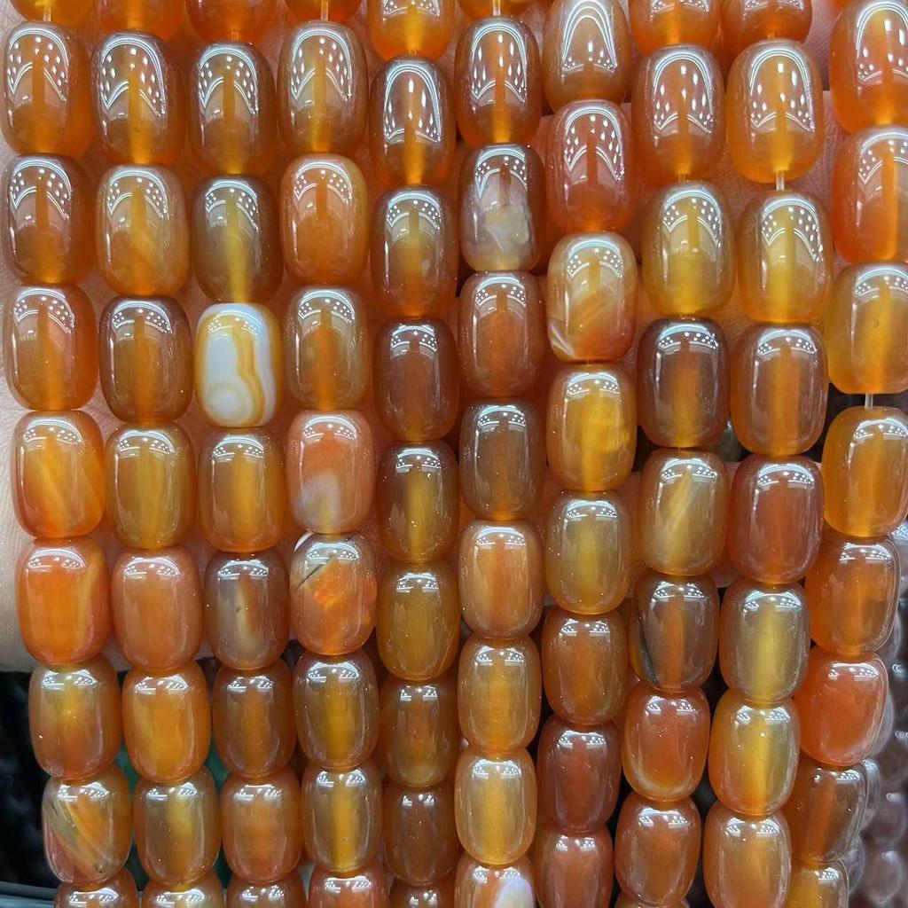 10x14mm Natural Crystal Striped Agate Drum Beads for Jewelry and DIY Accessories