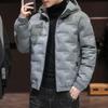 Baumwollgepolsterte Herren-Winterjacke, einfache, verdickte, baumwollgepolsterte Baseballjacke, Herrentrend mit Mantel