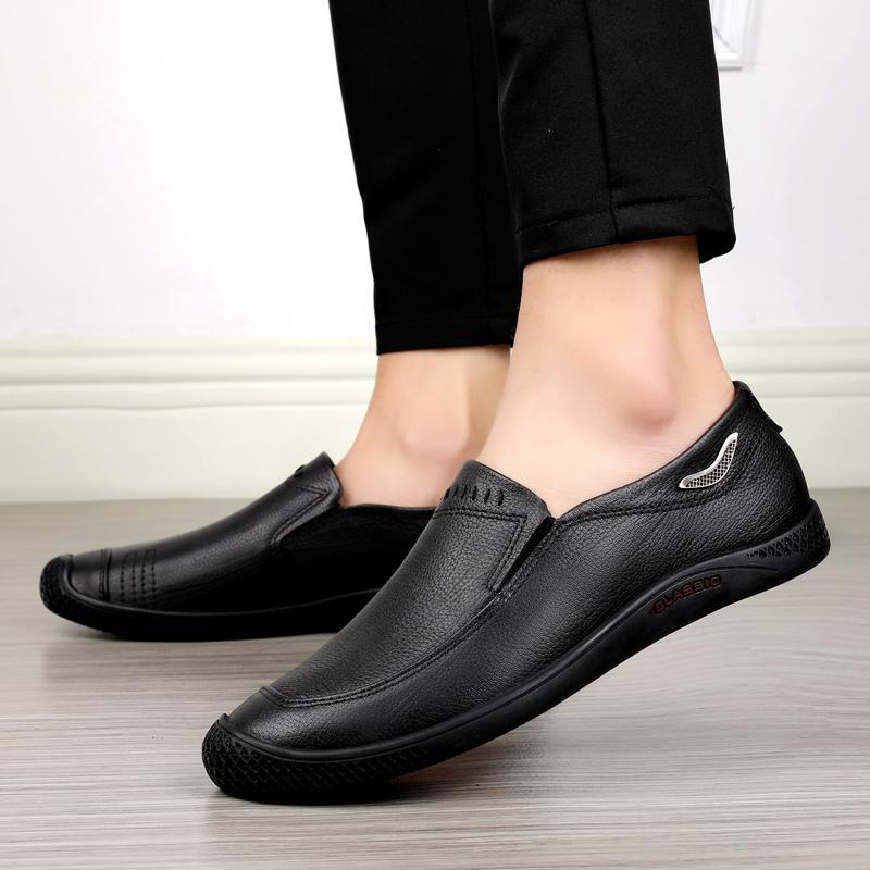 New Men Loafers Fashion Genuine Leather Casual Flat Slip - On Driving Footwear Boat Shoes Comfortable Lazy Male Shoes