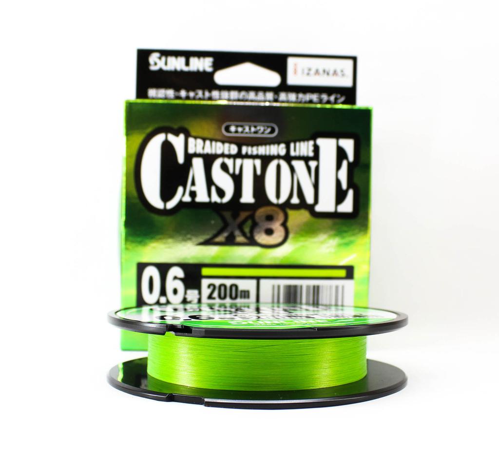 Sunline P.E Line X8 Cast One HG 200M P.E 0.6 10lb Light Green (8736)
