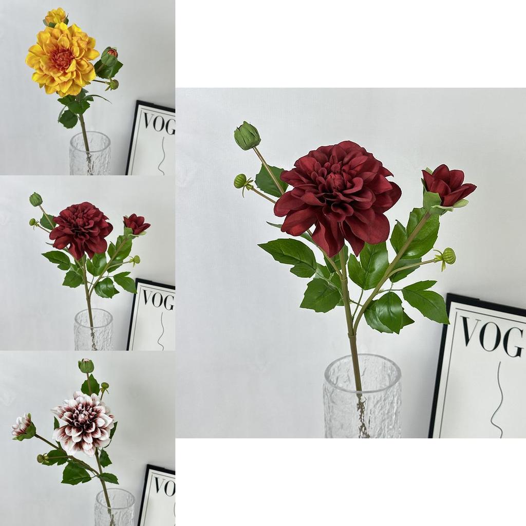 Artificial Dahlia Wedding Flowers With 3d Design And Silk Material For Event And Home Use