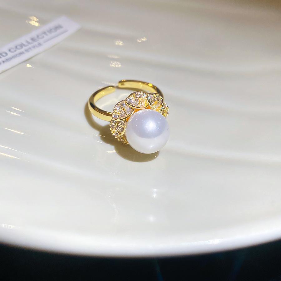 Maillard Vintage Geometric Flower Tiger's Eye Open Ring Simple Index Finger Ring Jewelry