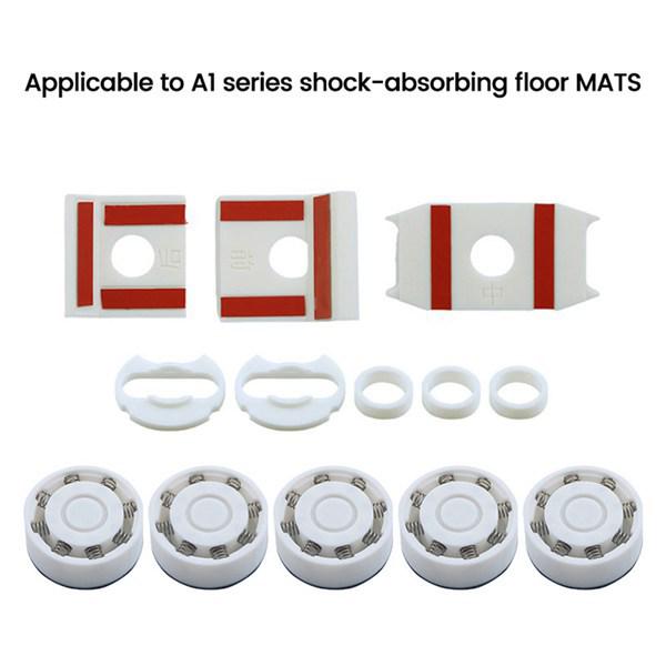3D Printer Accessories Set: White PETG+Rubber, Compatible with Creality & Bambu.
