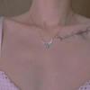 Angel Wings Niche Design Necklace Female Moonstone Versatile Simple Super Immortal Versatile Beautiful Clavicle Chain