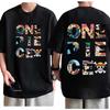 One Piece Straw Hat Crew Letter Tshirt Men 100 Cotton Anime Graphic Tee Relaxed Fit Short Sleeve Casual Everyday Top