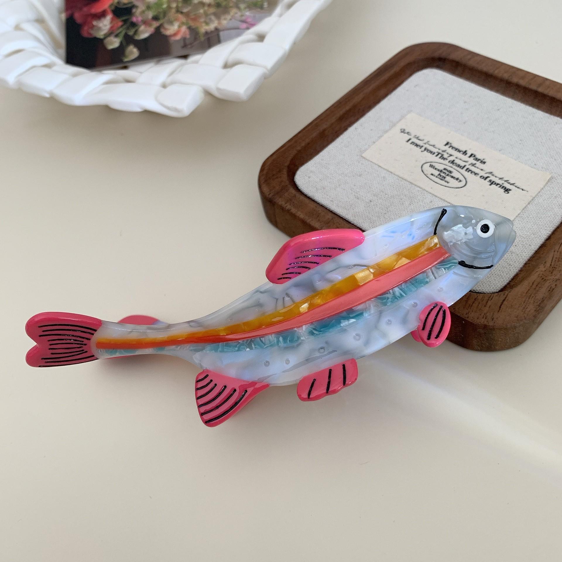 

YHJ Ацетатная заколка для волос в виде морской акулы - Маленькая рыбка, аксессуар для волос для прически «пучок»