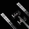 304 Stainless Steel Chopsticks & Rests Gift Set with Laser Black and White Logo