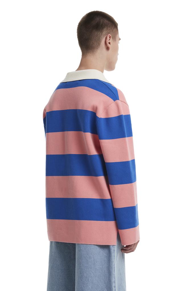 TRUNK PROJECT Stripe Polo Sweater_Pink/Blue