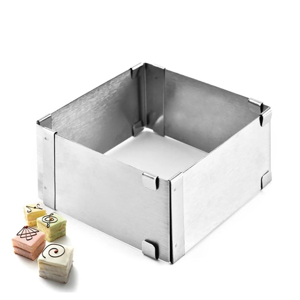 Square Adjustable Cake Mold DIY Non-stick Stainless Steel Baking Mould Stretchable Rust-proof Dessert Baking Mould Pastry