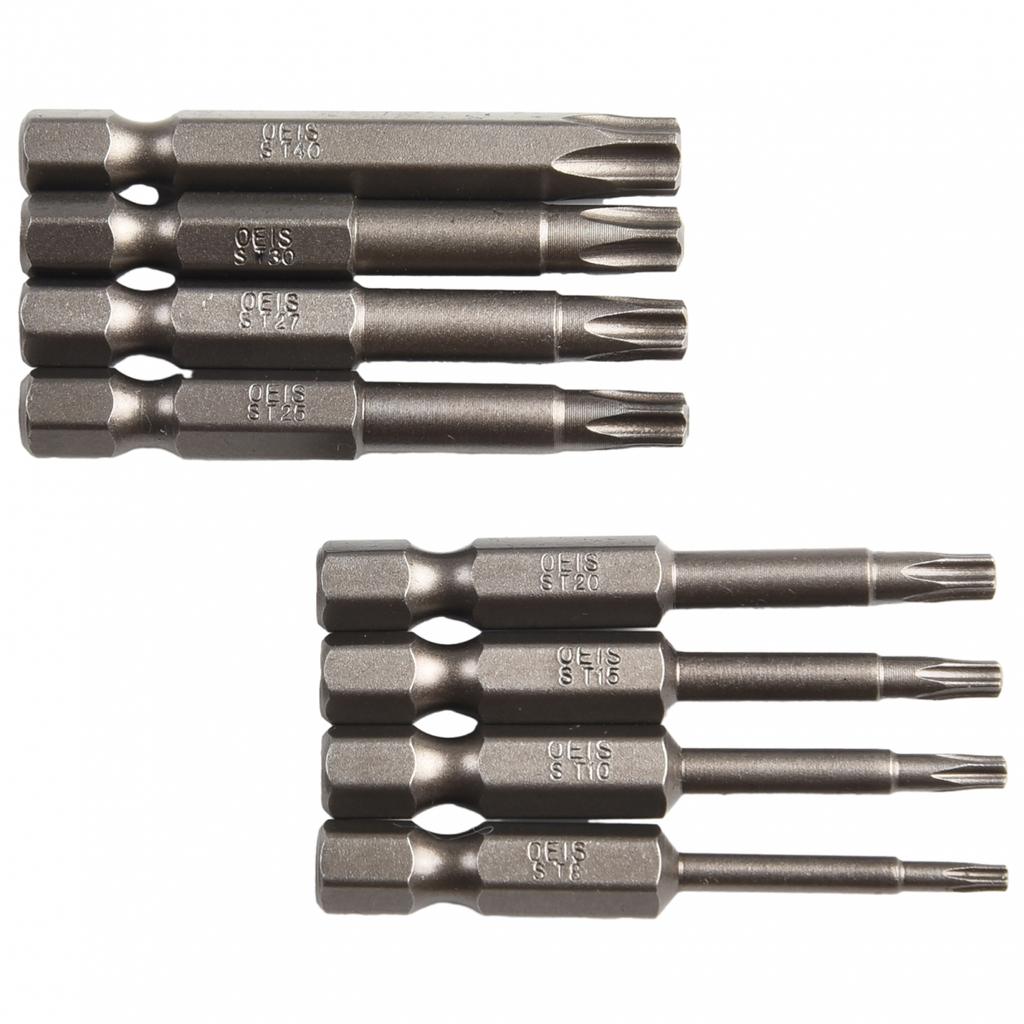 8Pcs /4 Inch Hex Shank Magnetic Five-point,for Torx Screwdriver Bits Set 50mm