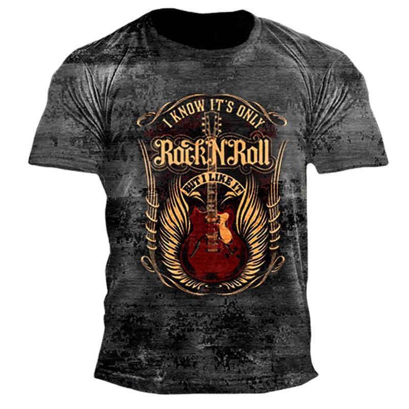 Summer Trendy Men's Street Hip Hop Style Letter Painting 3D Digital Printing Loose Round Neck Short Sleeve Top T-Shirts Men’s