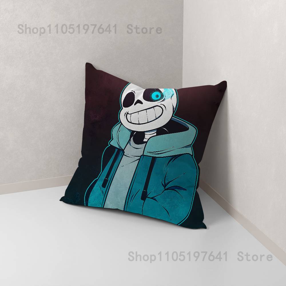 U-Undertale Sans hundvalp Kuddfodral för Soffdekor Bil Kontor Rum Tryckt Kuddfodral Dekorationer och Skydd