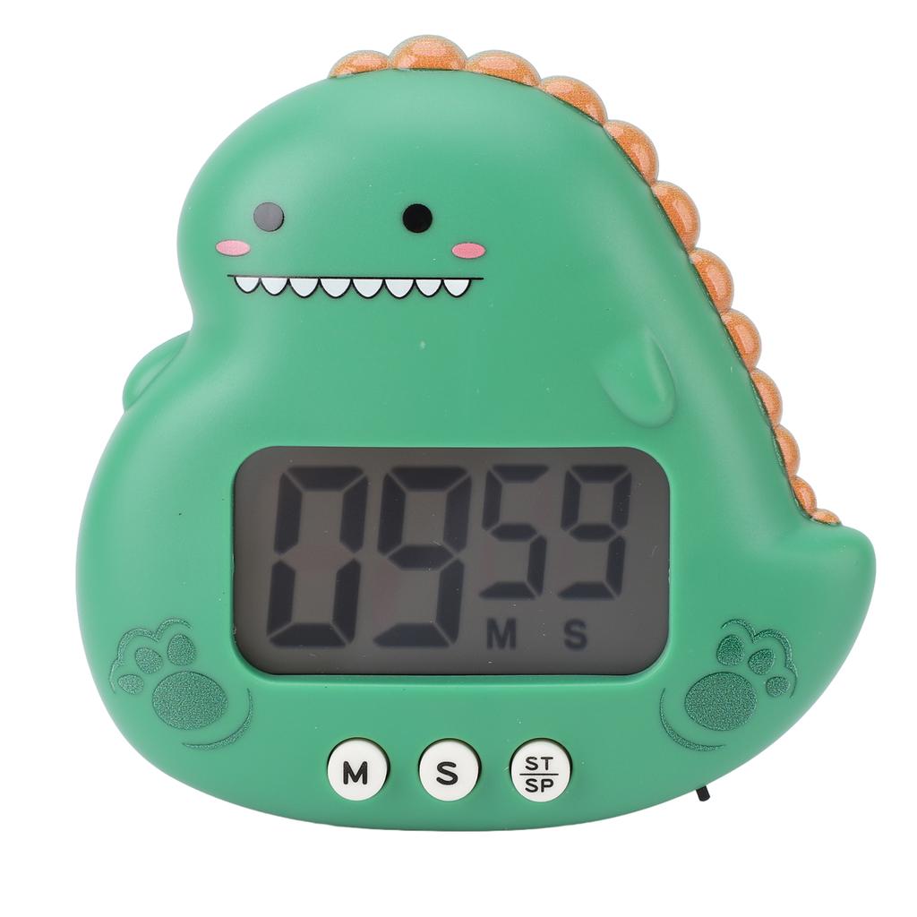 Cute Dinosaur Kids Timer Large LCD Display Loud Alarm Digital Kitchen Timer Magnetic Countdown Timer