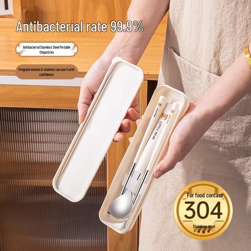 Portable 304 Stainless Steel Chopsticks and Spoon Set