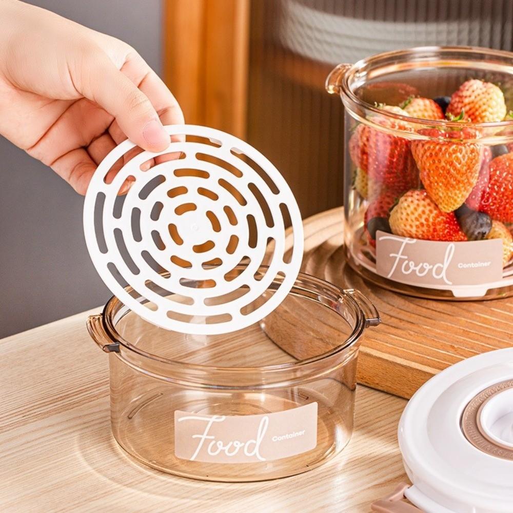 Drainable Vacuum Storage Box Transparent Fresh-Keeping Box Sealed Food Container  Refrigerator