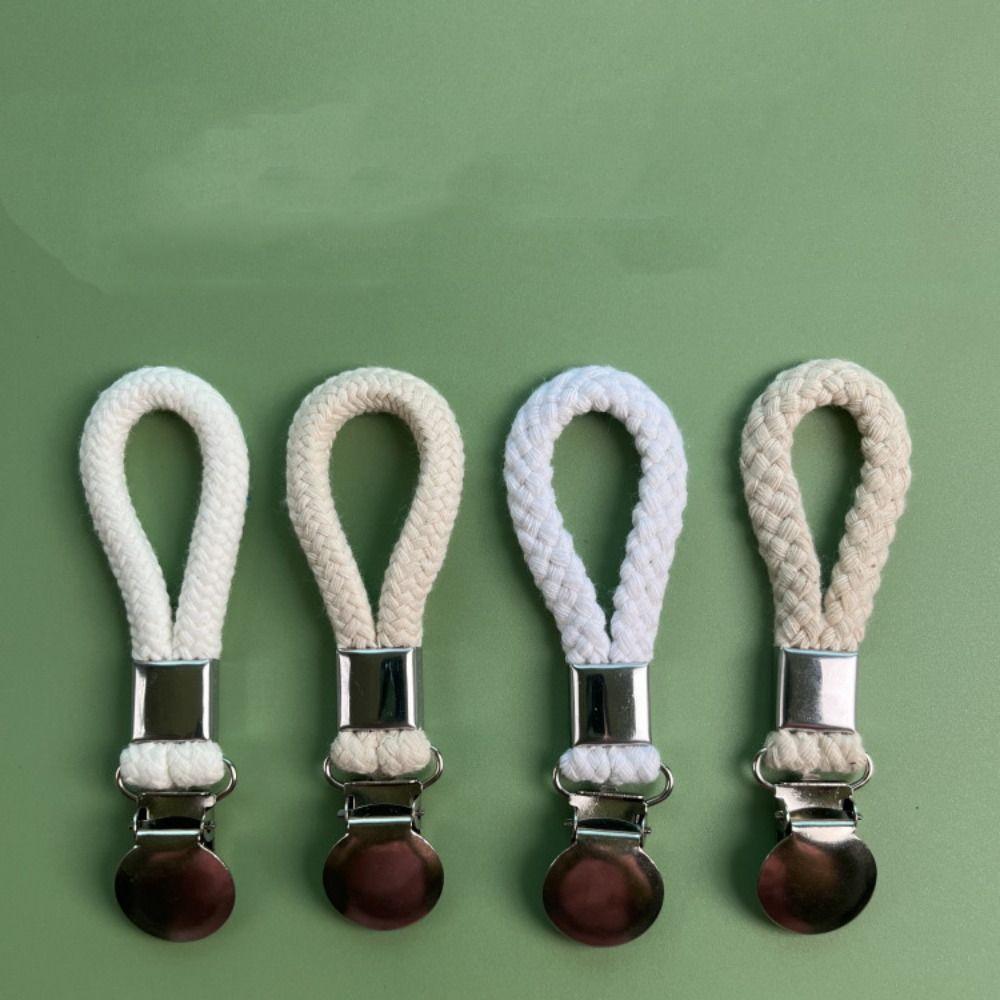 Creative Braided Towel Clip Multipurpose Cotton Loop Metal Hook Clamps Towel Holder Cloth Hanger Clamp Home Cloth Storage Hook