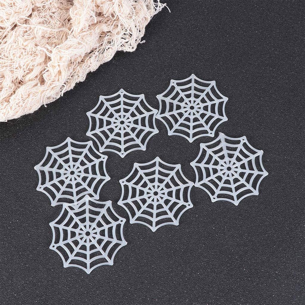 20 Pcs Spider Web Felt Coasters Plastic Coasters Horror Decor Fashion Gifts