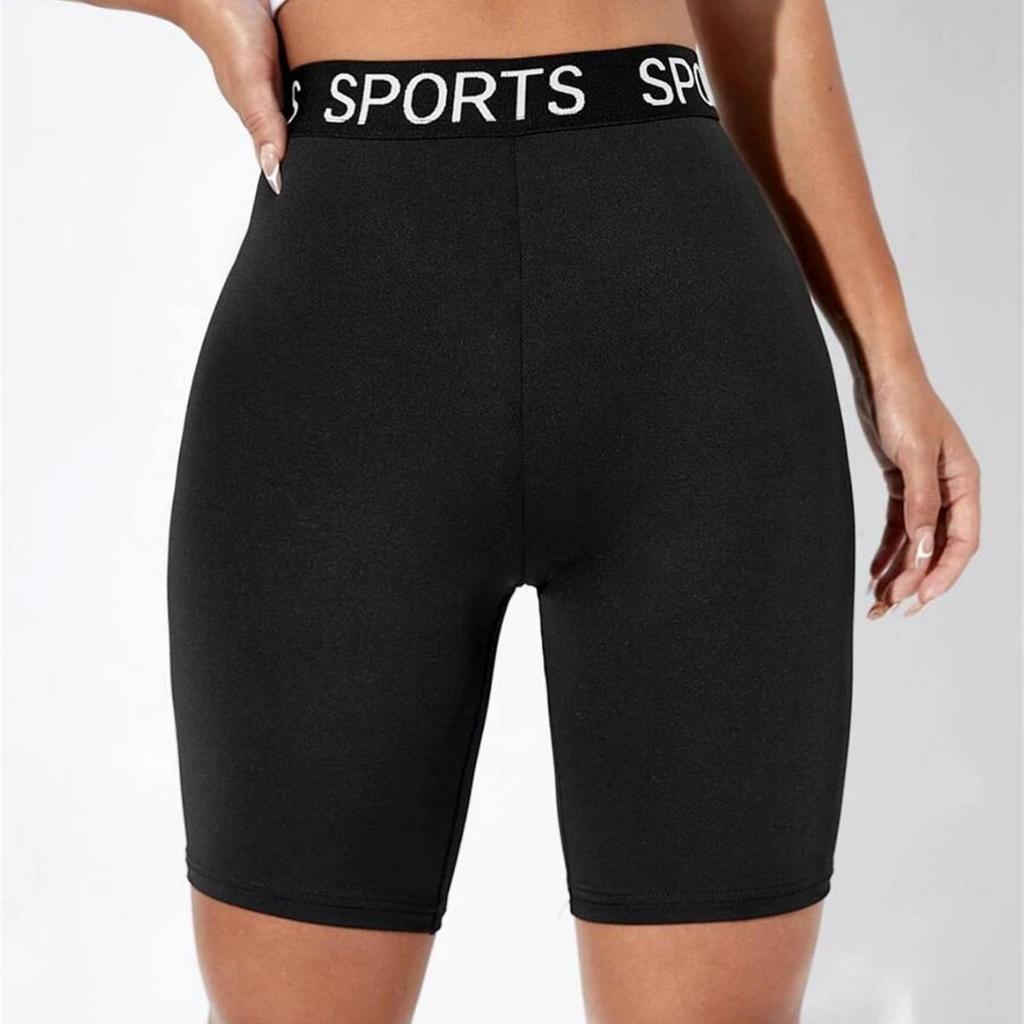 Pantaloncini da ciclista super morbidi con vita a lettera da donna, non trasparenti, per allenamento, corsa, yoga, atletica, push-up, da palestra e fitness