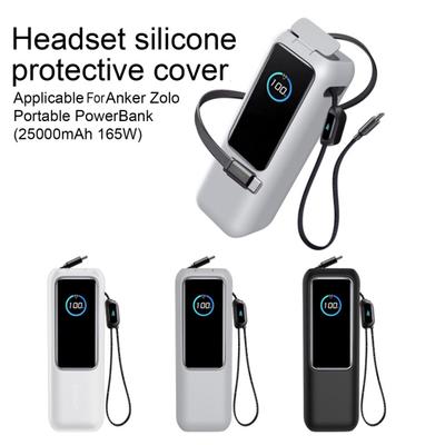 Carcasa protectora de batería externa de silicona para banco de energía portátil, funda protectora de agarre cómodo.
