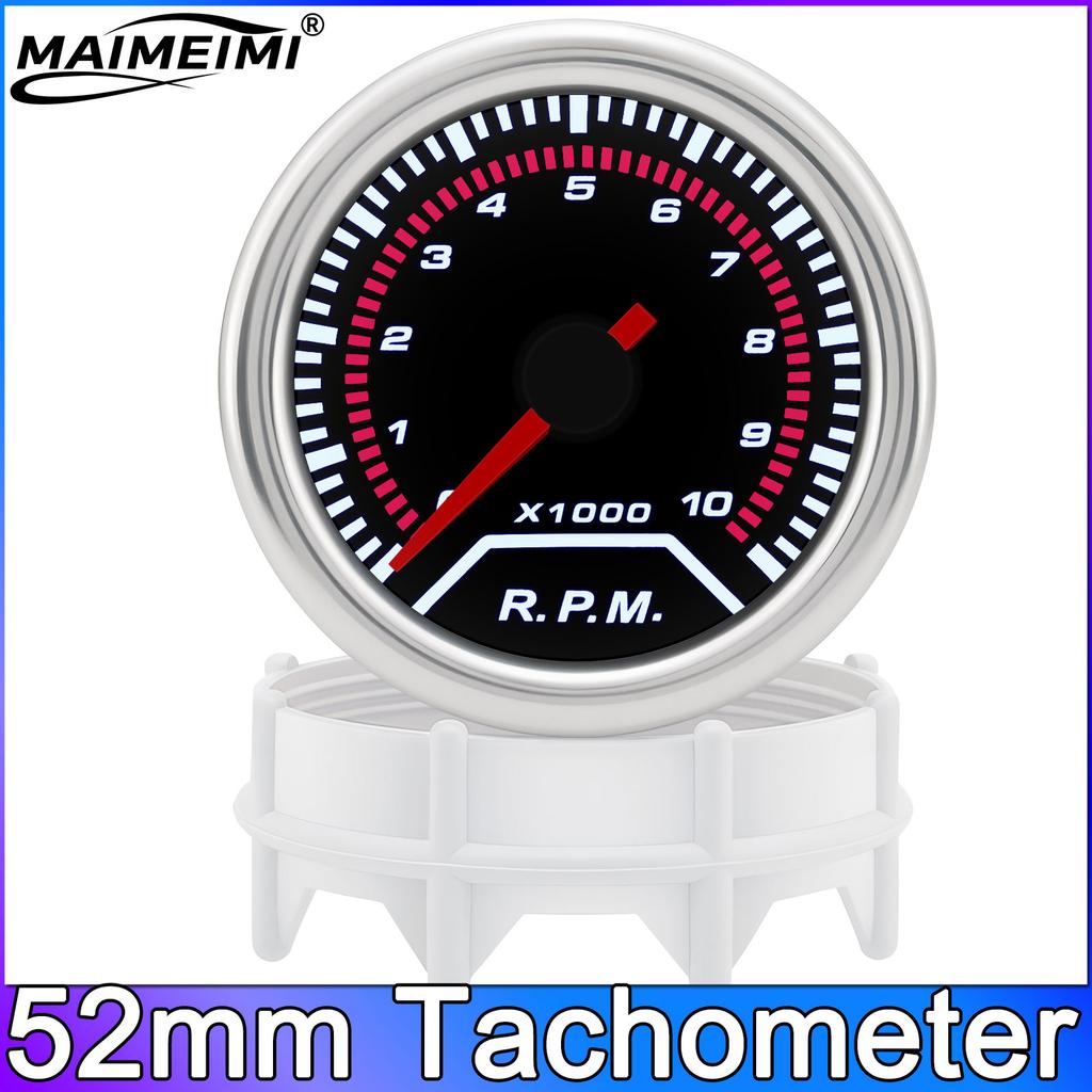 52mm Water Temp Meter/Oil Temp/Oil Press/Voltage/Tachometer/Air Fuel Ratio/EXT Gauge Analog LED White Case+ 52MM Gauge Pods