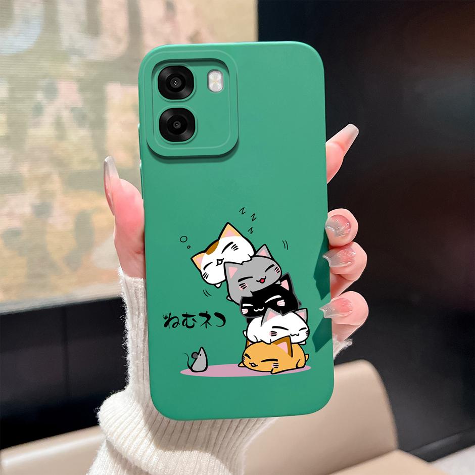 Case For Oppo A6 A6x A6s 4G 5G Cute Cartoon Cat Soft Silicone Protective Bumper Cover For OppoA6 OppoA6x A6s Anti Scratch Fundas