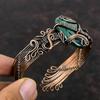 Malachite Cuff Bracelet Copper Wire Wrapped Bangle Adjustable Bangle Handmade Jewelry Gemstone Bracelet Antique Copper Jewelry Wedding Gift