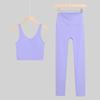 Lulu U-Back Sports Tank & 9-Point Yoga Pants Set with Bare-Feel Push-Up Bra for Women's Fitness