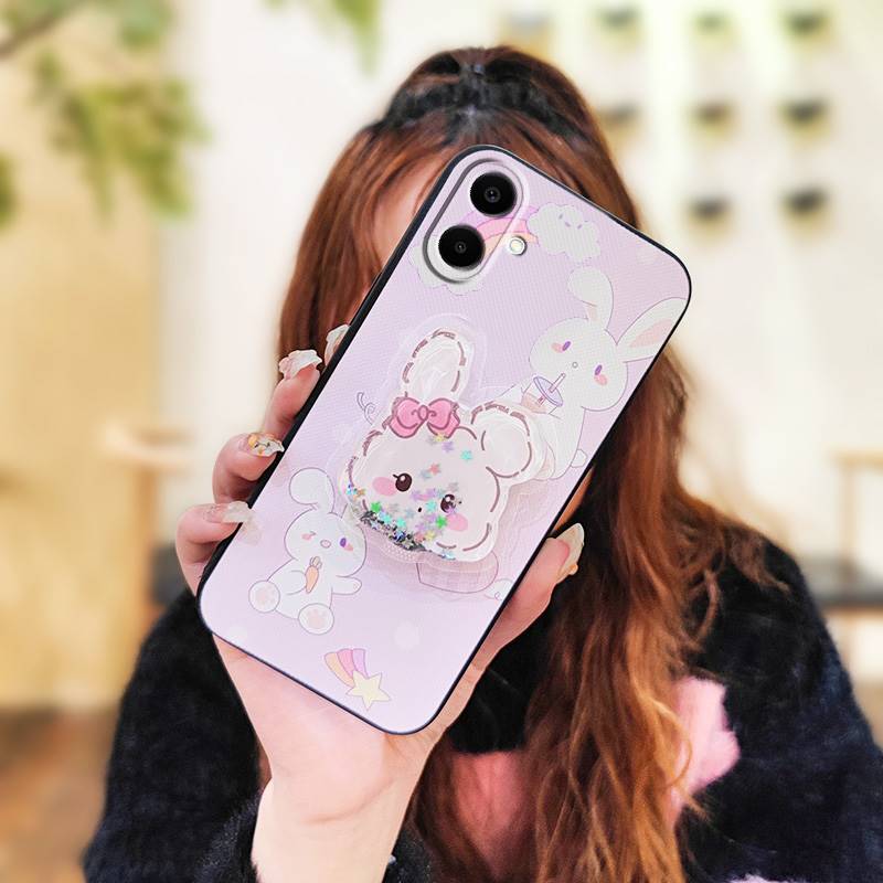 Rotatable Stand Quicksand Phone Case For Samsung Galaxy A07 Glitter Kickstand Skin Feel Silicone Simplicity Silicone TPU
