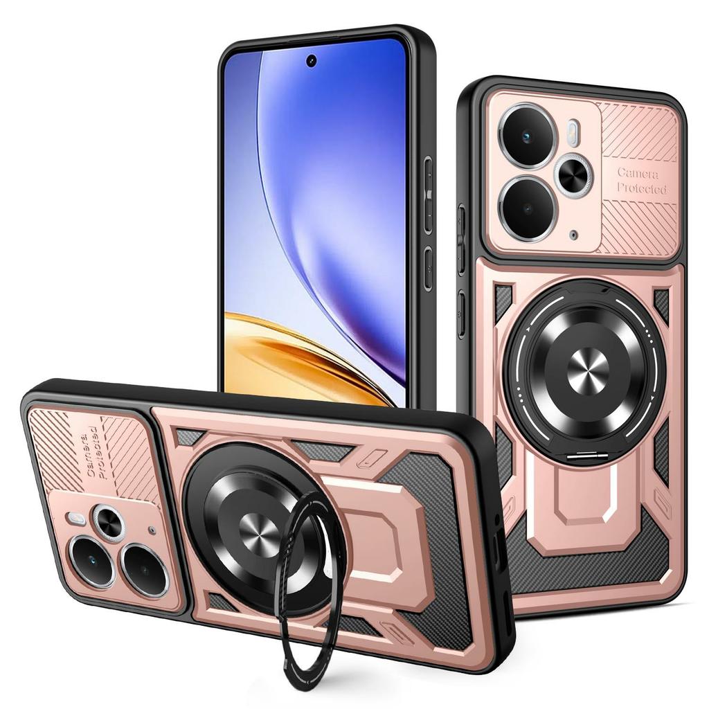 Dla Realme 14 5G Etui Magnetyczne Obrotowa Podpórka TPU+PC Pokrowiec na Telefon