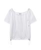 Lense Drawstring Off Shoulder Tee White