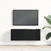 TV Stand Black Oak Effect 80 x 30 x 30 cm Engineered Wood