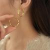 Exaggerated Broken Silver Metal Gold Color Hoop Earrings for Women Simple Hyperbole Geometric Circle Jewelry