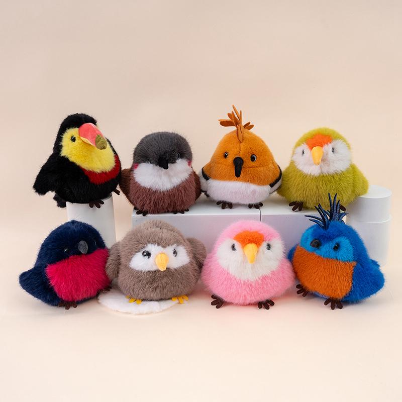 Kawaii Bird Plush Doll Pendant Lifelike Designs Parrot Sparrow Penguin Mallard Duck Kiwi Soft Toy for Boys & Girls Birthday Gift