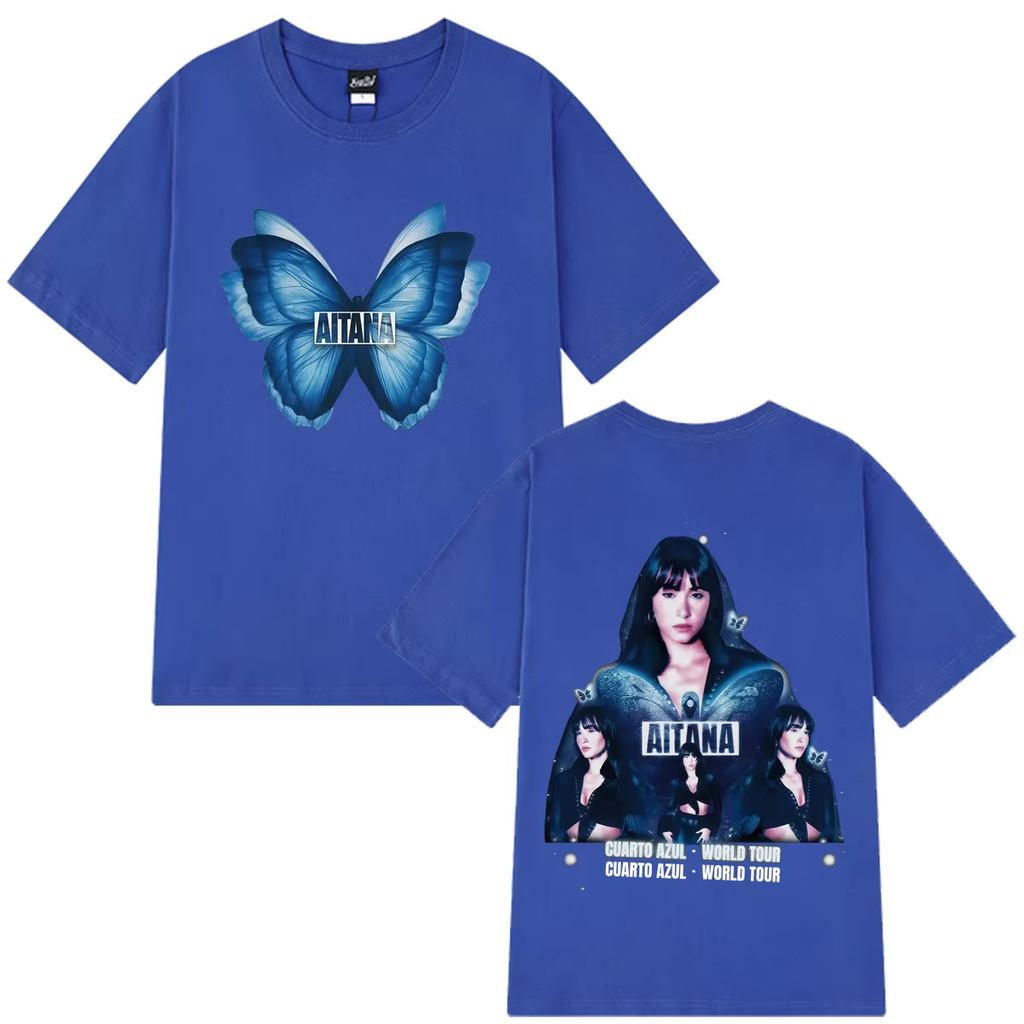 Summer Trendy Cotton Casual Clothing Singer Aitana Cuarto Azul Tour 2026 Merch T-shirt Men Women Fashion Vintage T Shirts