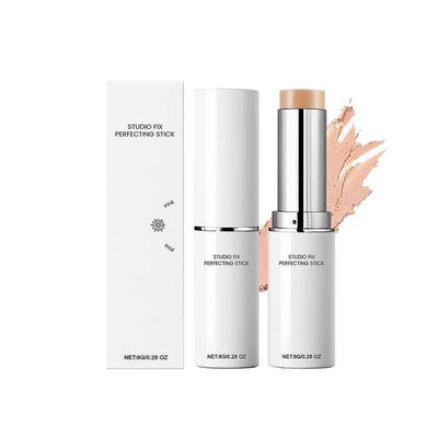 8g Skin Pink Brightening Concealing Foundation Stick - Long-lasting, Lightweight, Natural, Adhesive, Moisturizing, Suitable for Everyday Makeup Less