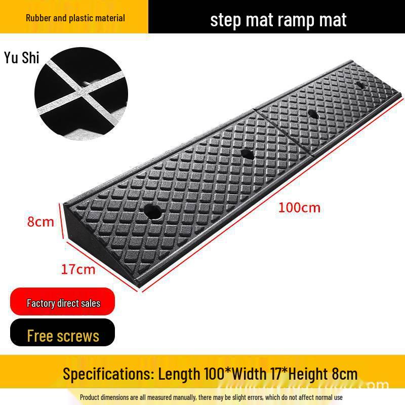 100cm Long Step Mat Curb Ramp for Home Use – Threshold and Speed Bump Climbing Mat