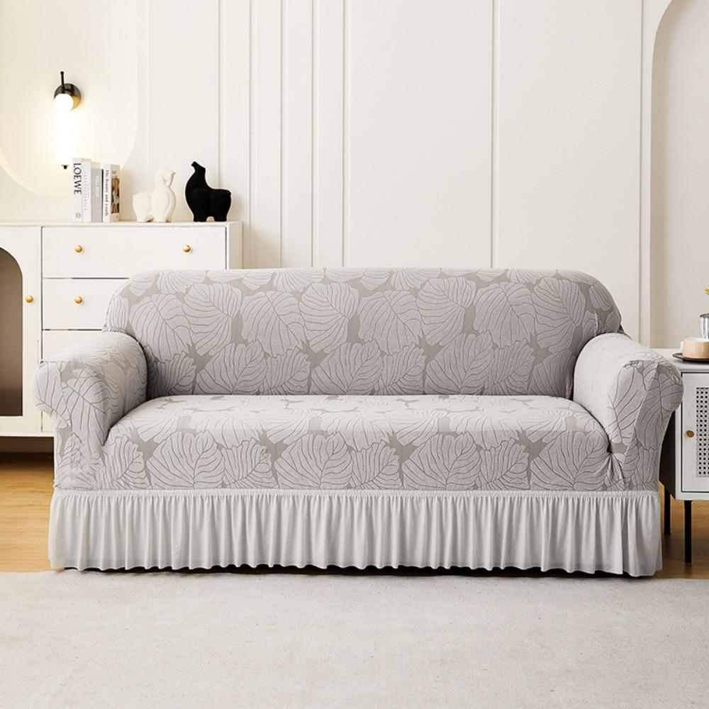 Universal Elastic Sofa Cover Thick Large Leaf Design Slip Proof Full Wrap Tight Fit Armrest Protector