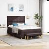 Box Spring Bed with Headboard Dark Brown 190 x 140 cm Fabric