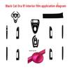 Carbon Fiber Interior Decor Stickers for Black Cat Ora R1: Central Control, Gear Position, and Door Panels