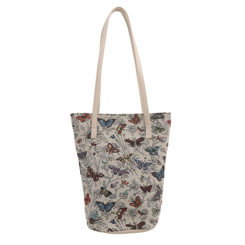 Chic And Versatile Casual Shoulder Tote Bag For Women With Butterflies Design