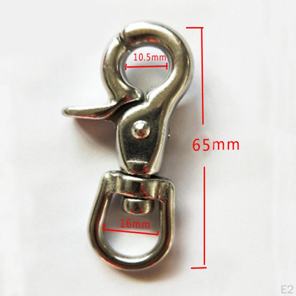 304 Stainless Steel Swivel Lobster Claw Clasp Snap Hook Clip Jewelry Findings 65mm Silver